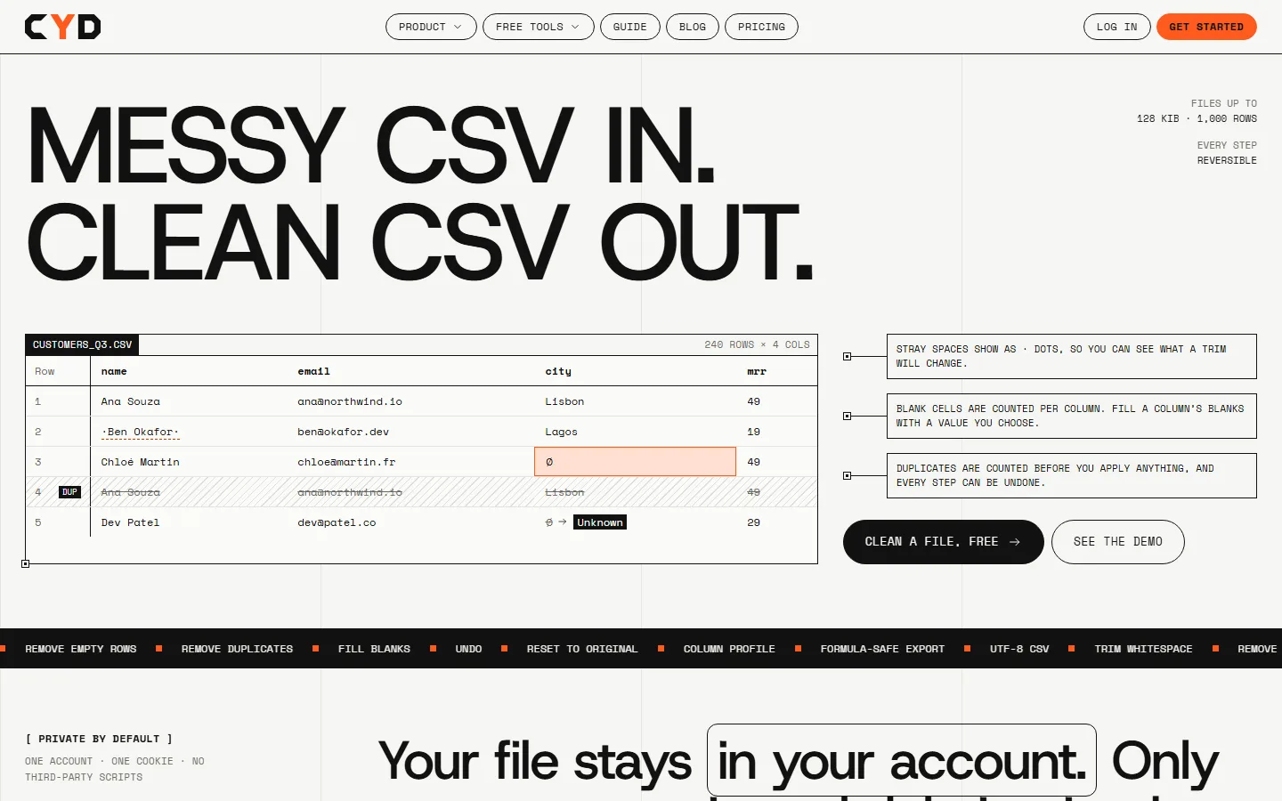 CleanYourDataset home page