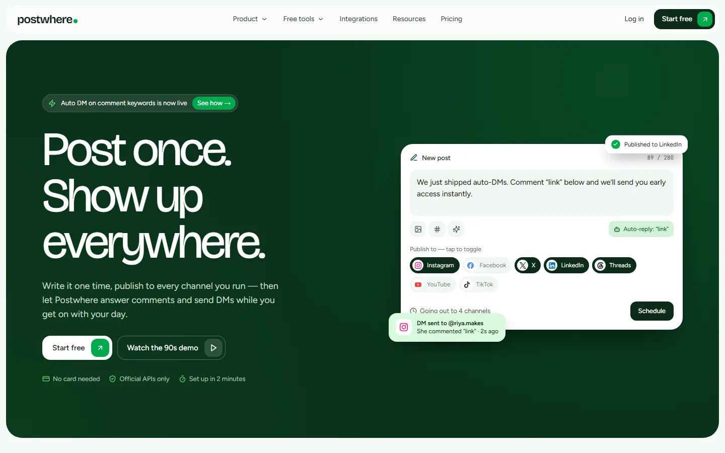 Postwhere home page