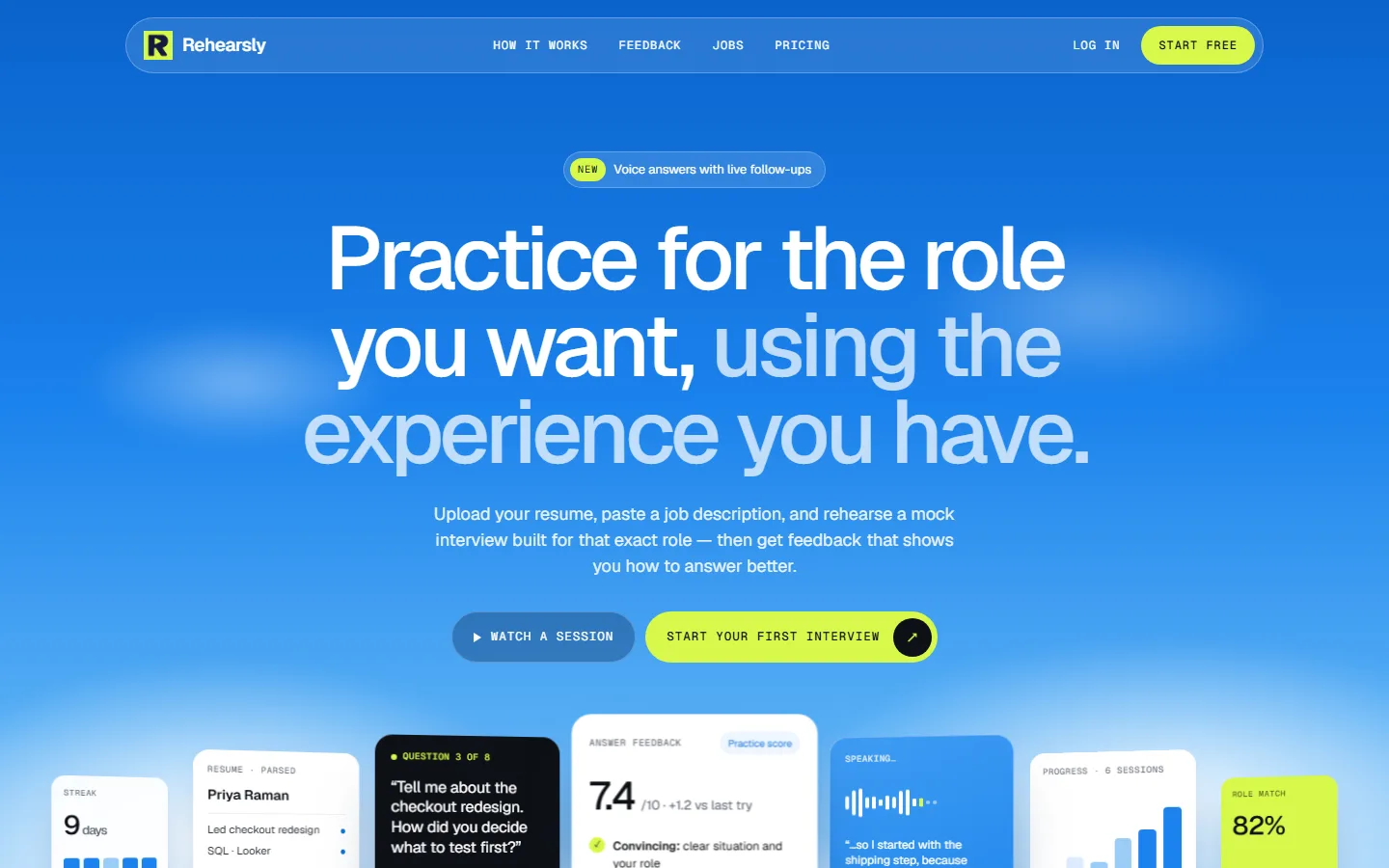 Rehearsly home page