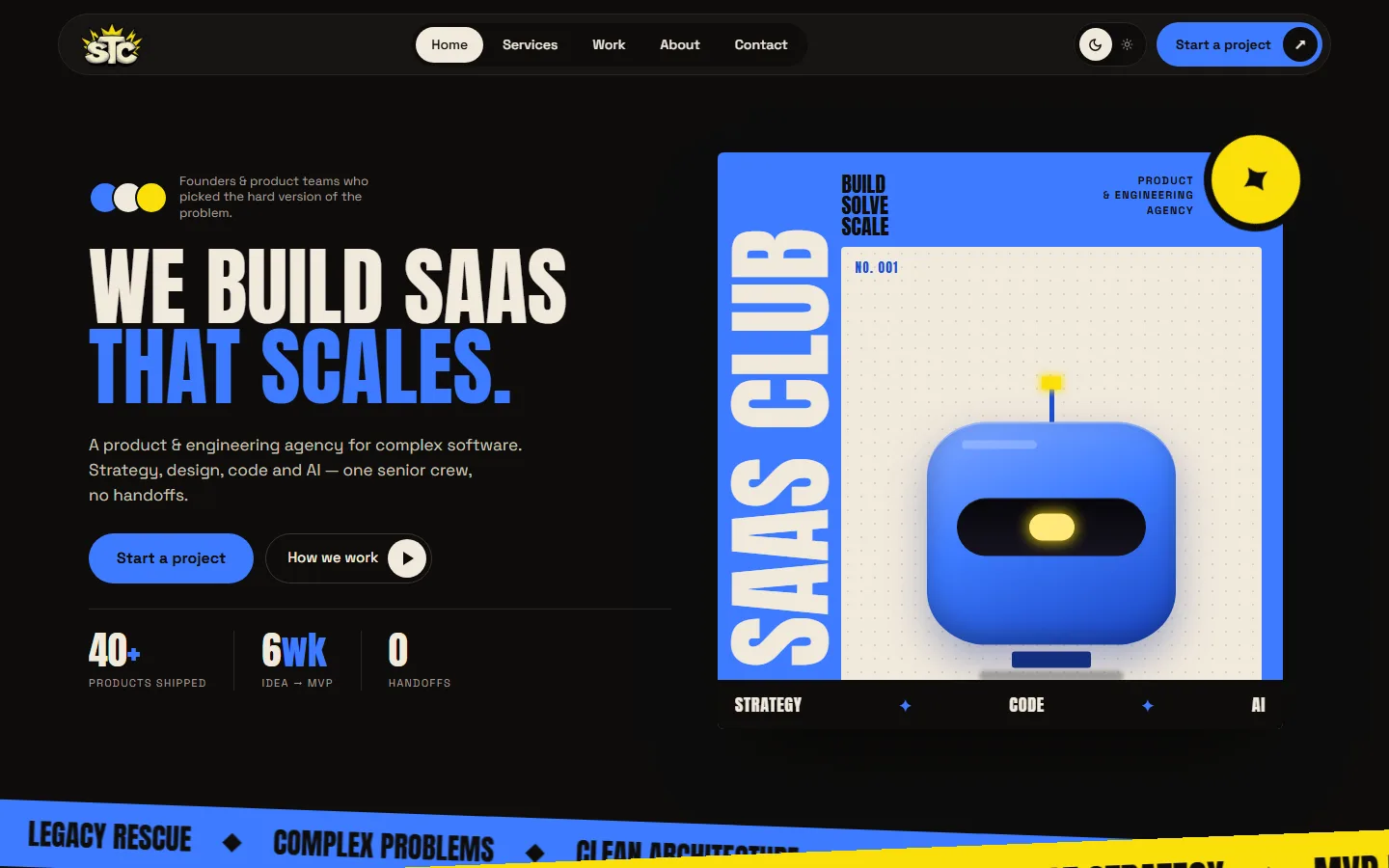 SaaS Club home page